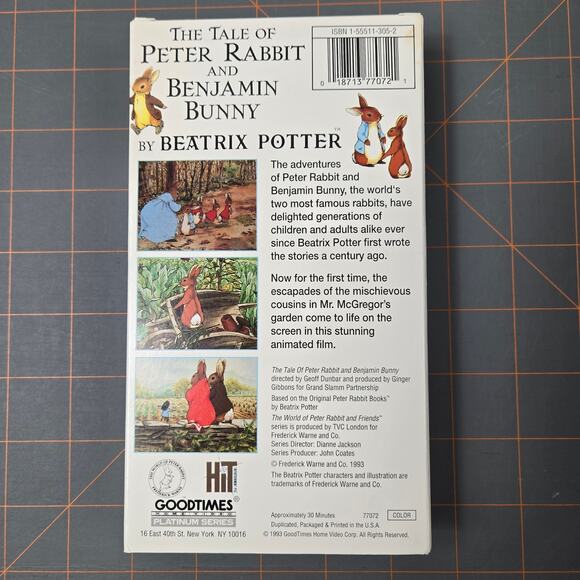 VHS Collector's Edition Tale of Peter Rabbit and Benjamin Bunny Beatrix Potter - Picture 6 of 7